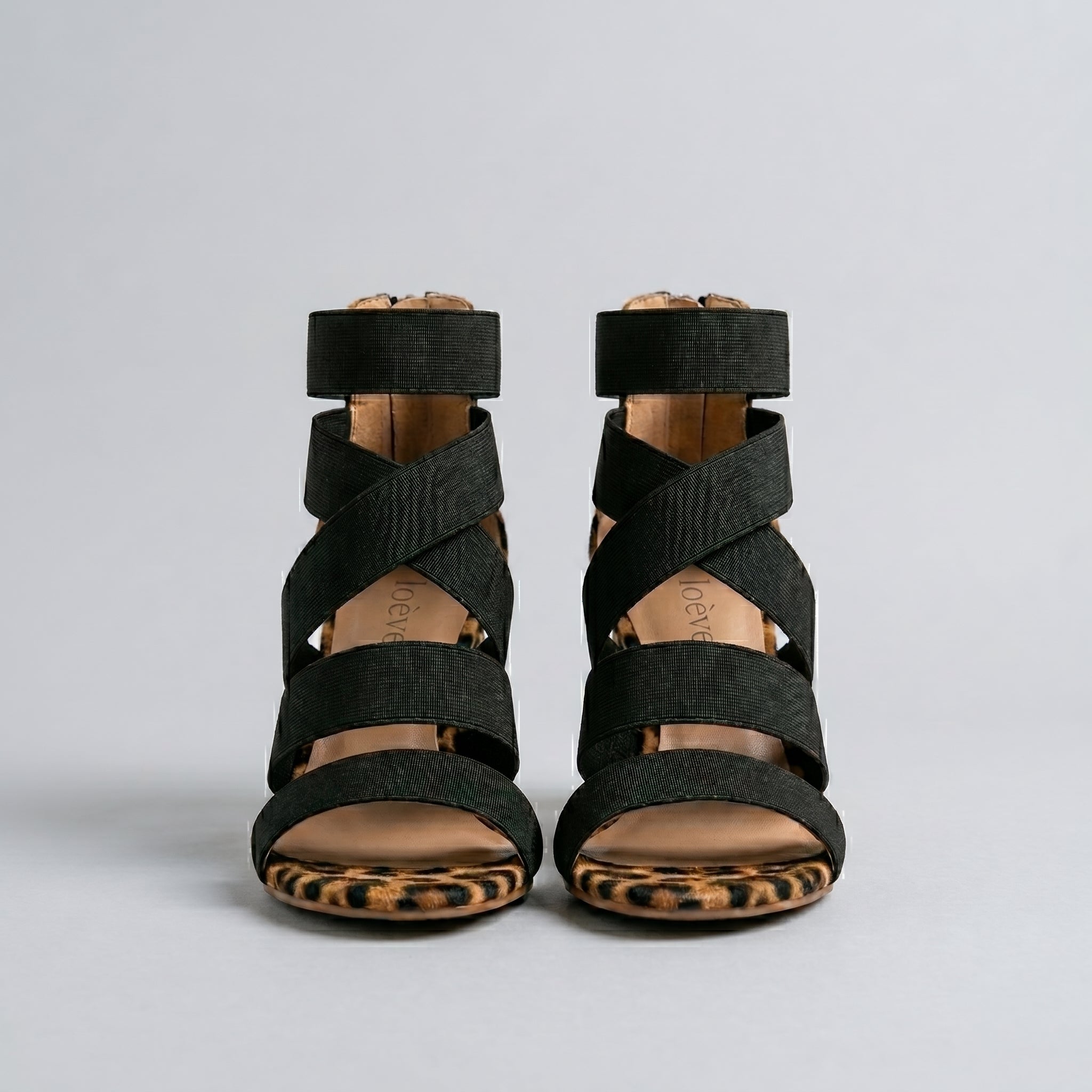 Chaussures à talons hauts épais, imprimé léopard